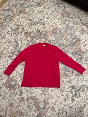 Nine West Women's V-Neck Sweater in Bright Red